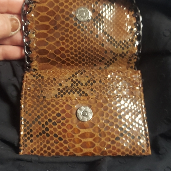 Hello 3aM Forever Lizard Embossed Leather brown change purse - Picture 9 of 10